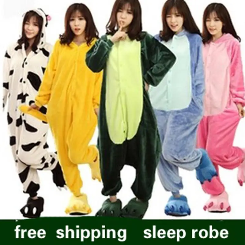 Warm sleep Pajamas suit fashion Winter sleep robes 2016 Novelty home