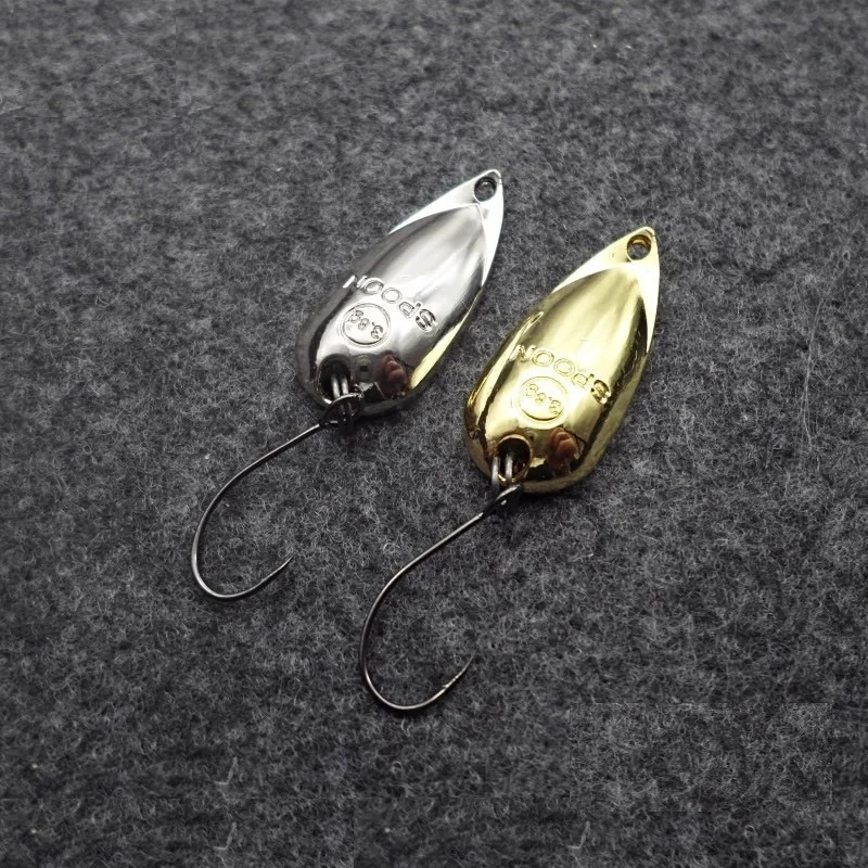 free shipping 3.8g 2.5g colorful trout lure fishing spoon lure single hook metal fishing lure fishing tackle swimbait