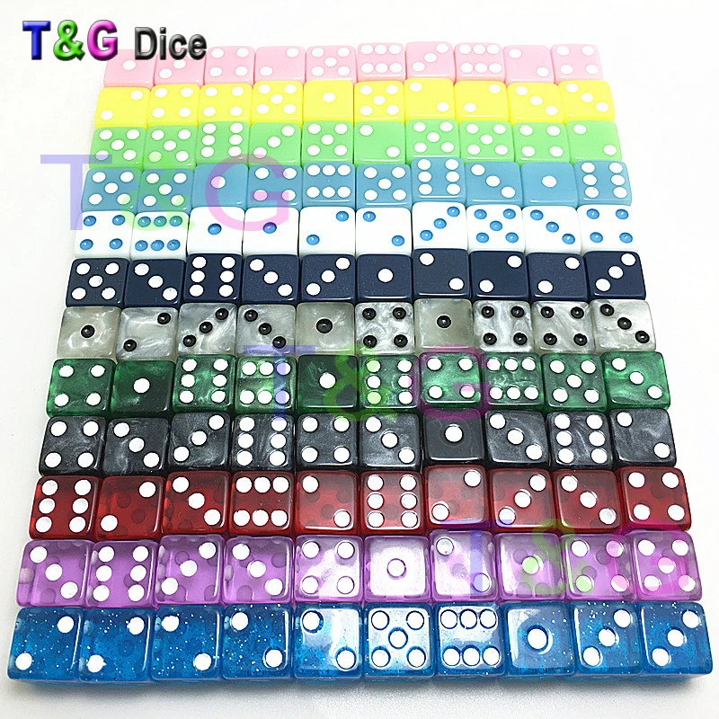

10pcs/lot high quality pearlized effect dice in 12mm and with square corners board game