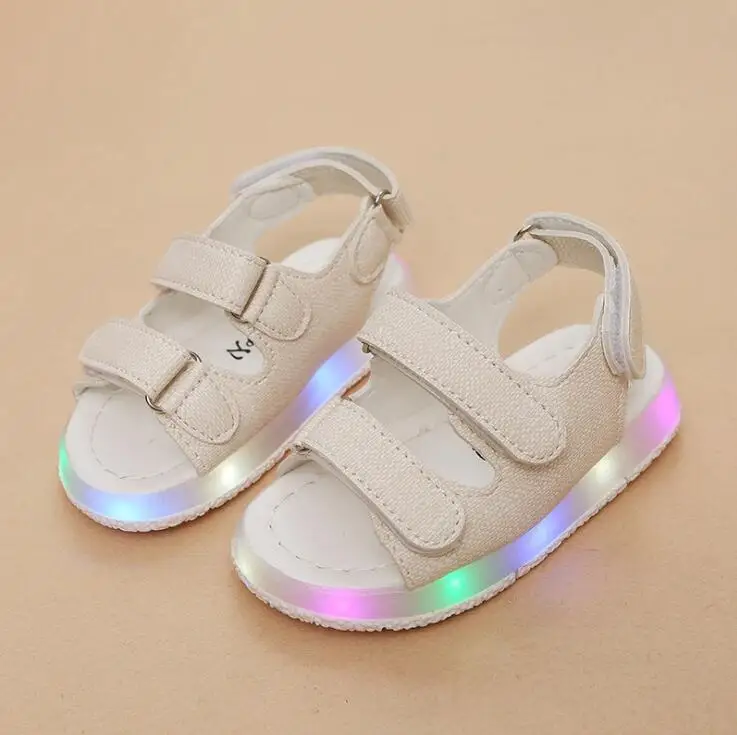 Светодиодный Детский мягкий дышащий Сандалии Детская светящаяся детская обувь унисекс Красочный Светодиодный свет детская обувь