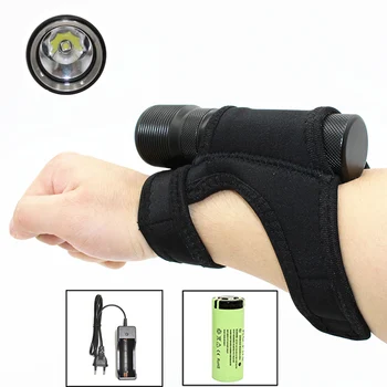 

Durable XM-L2 LED Wrist Diving Flashlight 1200LM Hand-free Dive Flashlight Band Torch Power 26650 Battery Charger