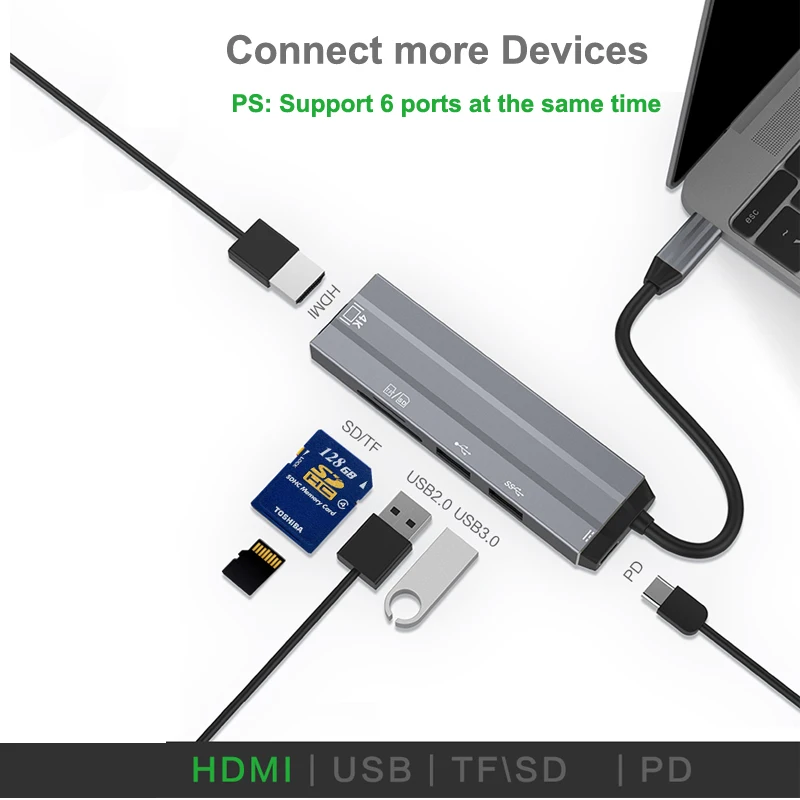 USB концентратор C концентратор для Мульти USB 3,0 HDMI адаптер док-станция для MacBook Pro Аксессуары USB-C Тип C 3,1 сплиттер 3 порта USB C концентратор