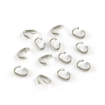 

Oval 304 Stainless Steel Open Jump Rings, Stainless Steel Color, 7x5x1mm