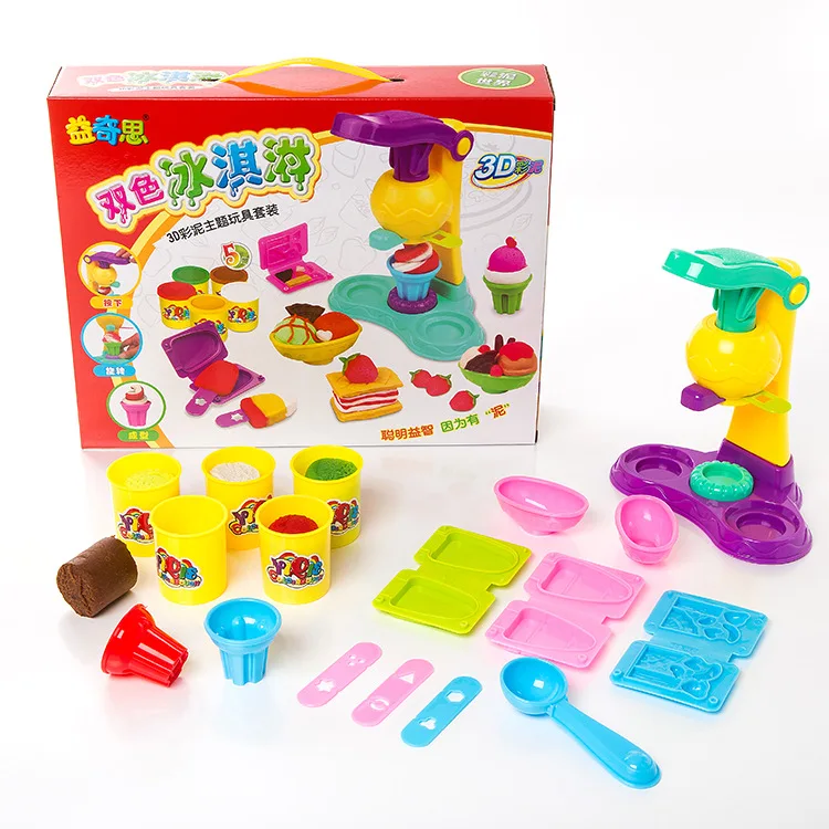 

Hot 3D Safety slime diy slimer toys Plasticine Playdough ice cream Sets Color Dough Polyme clay putty motessor toys