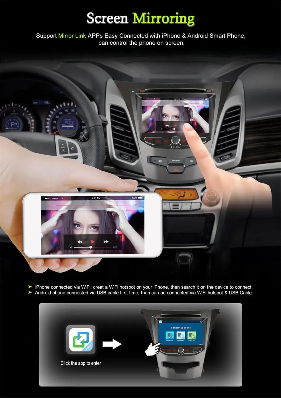 Best vehicel C500 Octa 8 Core android 6.0 for ssangyong actyon 2014 korando Quad Core support 4G SIM LTE Network DAB+ 2GB RAM 32GB R 6