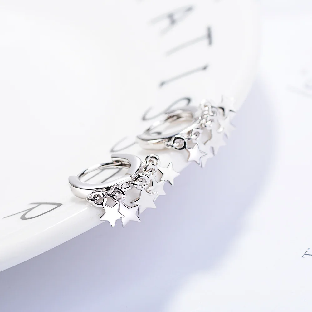 Модные золотые серьги-кольца из стерлингового серебра 925 пробы, серьги-звезды для женщин, корейские ювелирные изделия для ушей, новинка Orecchini