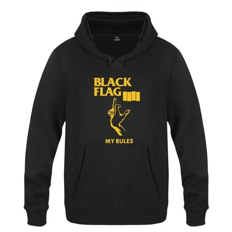 

Mens Hoodies Rock Black Flag Printed Hoodie Men Hip Hop Fleece Long Sleee Men's Sweatshirt Skate Tracksuit Sudaderas Hombre Hot