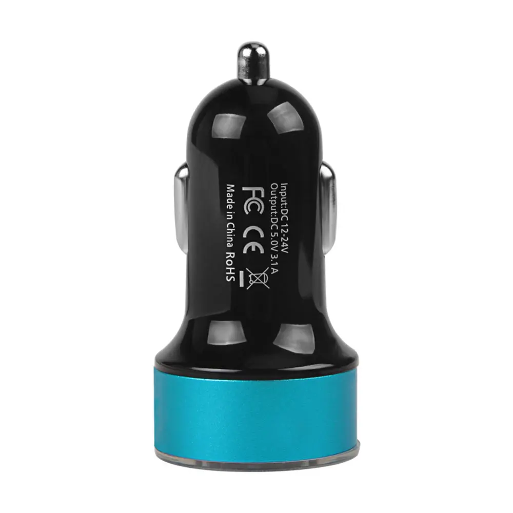 Vehemo ЖК-дисплей двойной usb-авто зарядное устройство Автомобильное быстрое зарядное устройство телефон Универсальный коврик напряжения автомобильное зарядное устройство адаптивный gps-навигатор - Название цвета: Blue
