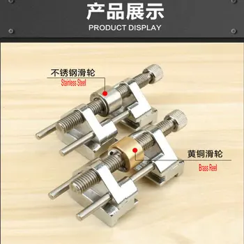 

HQ HS01 Stainless Steel Angle Adjustable Knife Chisel Blade Edge Sharpener Holder with Stainless Steel Reel