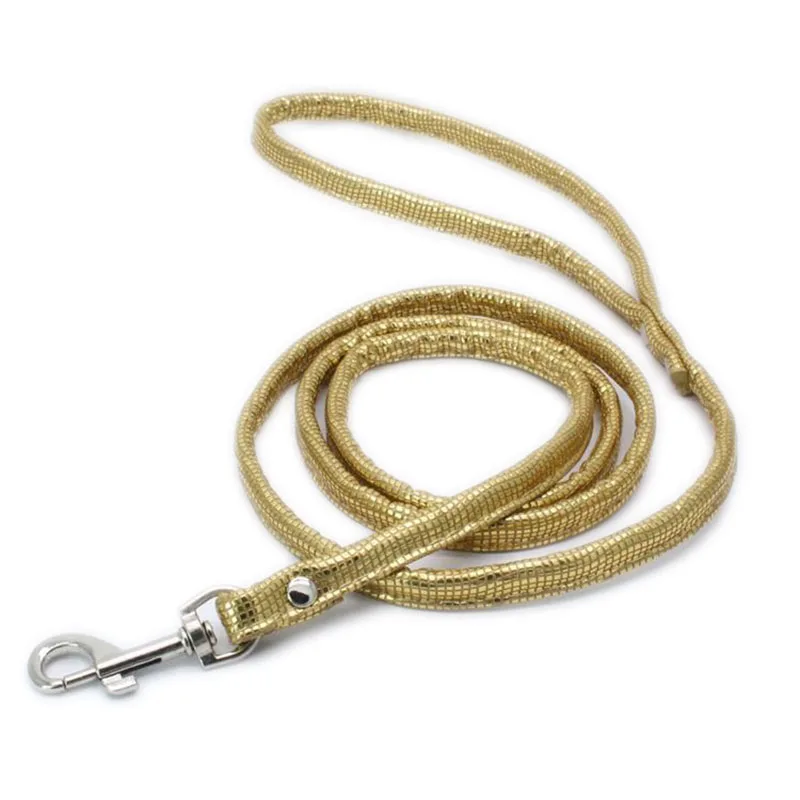 120cm Leather Dog Leash for Small Dogs Cats Fashion Snakeskin Design PU