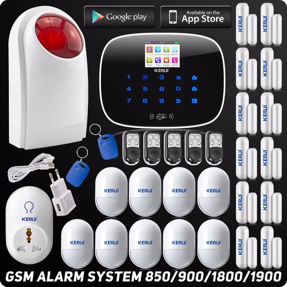 

DHl Free Shipping APP Control Wireless GSM Home Alarm System For Home House Office Burglar Intruder Alarm Smart Socket Flash