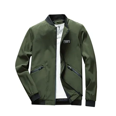 DIMUSI, осенне-зимняя мужская куртка-бомбер, мужская спортивная одежда, мотоциклетная мужская Тонкая облегающая верхняя одежда, ветровка, куртки 7XL 8XL, TA149 - Цвет: Green