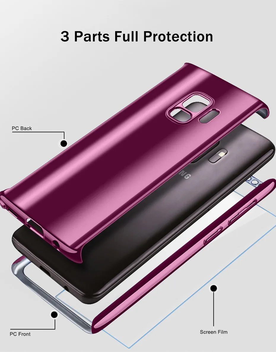 NKOBEE 3 in1 Coque For Samsung Galaxy S9 S8 Plus S7 Edge Note8 Cover Screen Flim For Samsung Galaxy S9 Luxury Case 360 Full Body (2)