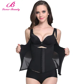 

Lover Beauty Adjustable Shoulder Strap Waist Trainer Vest Corset Women Zipper Hook Body Shaper Waist Cincher Tummy Control