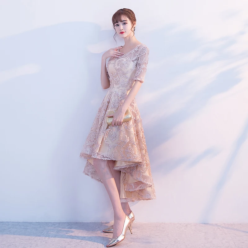 Beauty Emily New Fashions Asymmetrical Short Sexy Party Prom Dresses 2018 Homecoming Dresses O-Neck Three Quarter Formal Dresses Beauty Emily New Fashions Asymmetrical Short Sexy Party Prom Dresses 2018 Homecoming Dresses O-Neck Three Quarter Formal Dresses