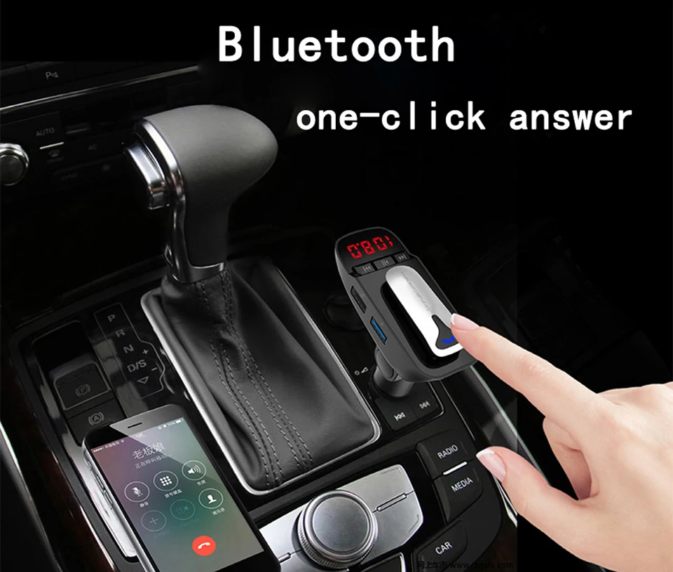 Съемная Bluetooth гарнитура, беспроводной fm-передатчик, Bluetooth автомобильный комплект, Handsfree MP3 плеер, двойное USB быстрое зарядное устройство, Радио адаптер