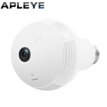 APLEYE 1.3MP WIFI IP Camera E27 LED Bulb Lamp Panoramic FishEye Wireless Camera Two-way audio CCTV Home Security Mini P2P Camara
