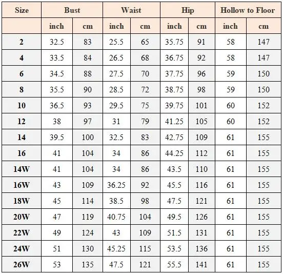 size chart