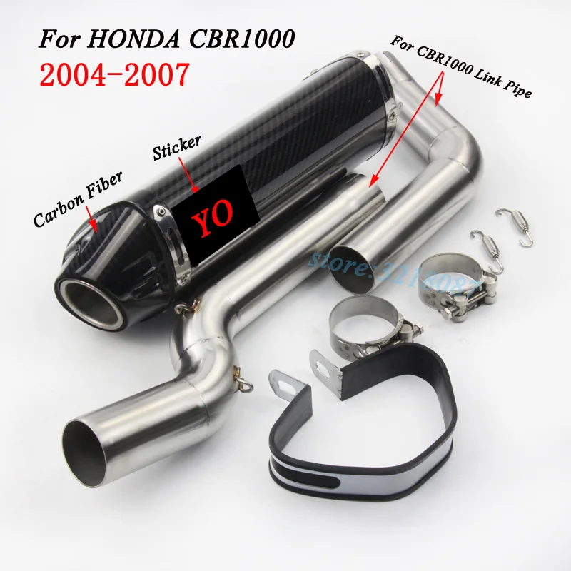 

Silp On For Honda CBR1000 Motorycle Exhaust Pipe Carbon Fiber Yoshimura Modified Scooter Middle Link Pipe Sticker 2004-2007