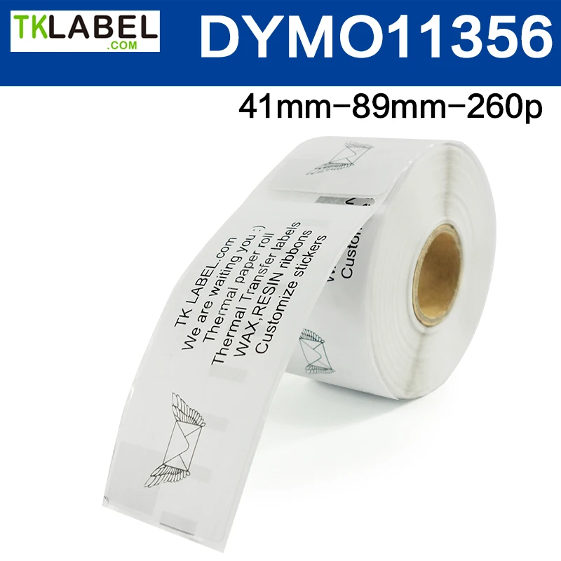 8 рулонов DYMO 11356 термостойкая для прямого перевода 41*89 мм* 260 этикетки LW450 Совместимость печатная наклейка