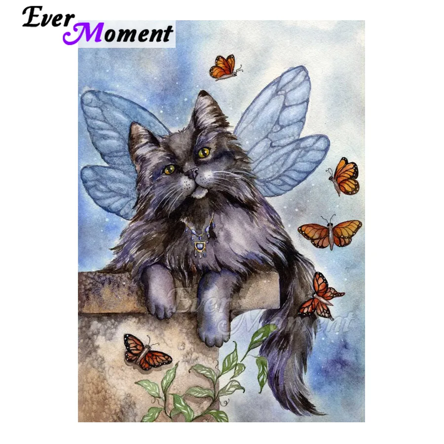 

Ever Moment Diamond Painting Hobby Artwork Mosaic Cat Wing Butterfly 5D DIY Cross Stitch Diamond Embroidery Decoration 3F1664