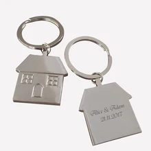 100 шт Персонализированные вечерние сувениры, дизайн дома детский душ брелок, подарок для гостей на заказ, гравировка логотипа