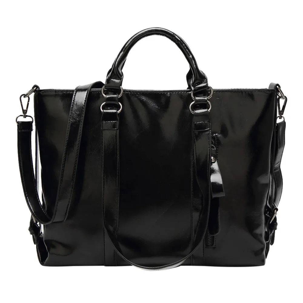 Aelicy, модная женская кожаная сумка, винтажные женские дизайнерские сумки, Роскошные, высокое качество,, дизайн, сумки, Прямая поставка - Цвет: Черный