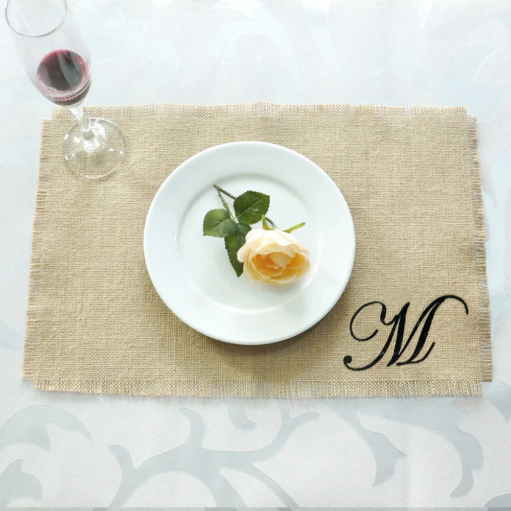 Rustic Burlap Placemats 12" x 18" Home Decor Wedding Gift Wedding