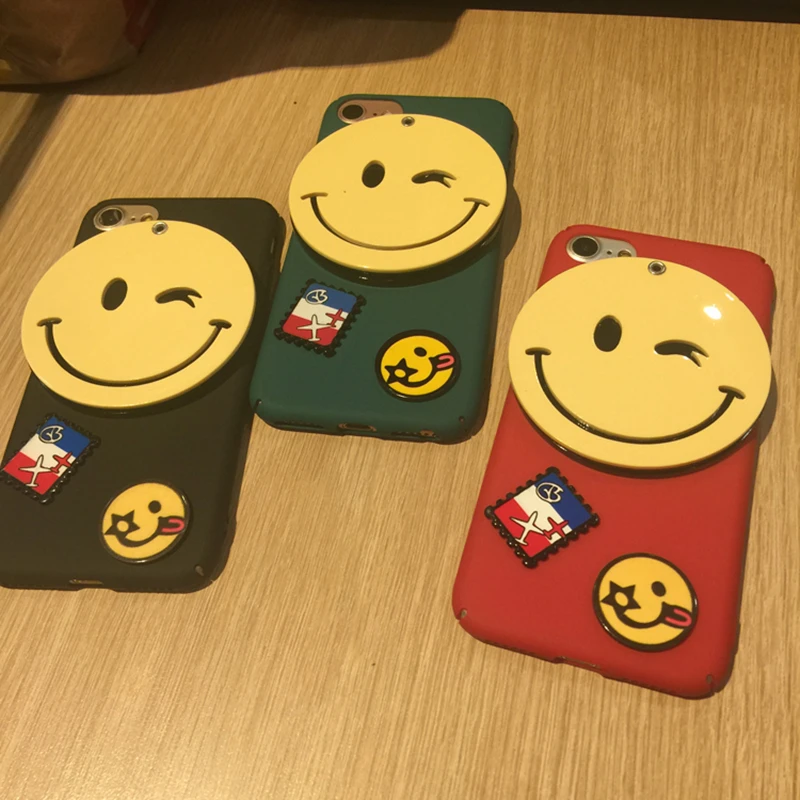 Aoweziic Smiling face mirror 6S mobile phone shell 8Plus hard shell anti fall For iPhone7plus protective cover X XS women