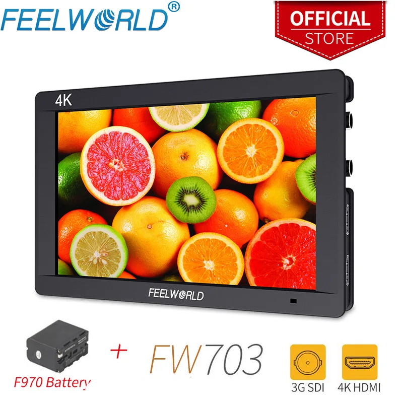  Feelworld FW703 7 inch On Camera DSLR Monitor Field 3G SDI 4K HDMI FULL HD 1920x1200 IPS Screen wit