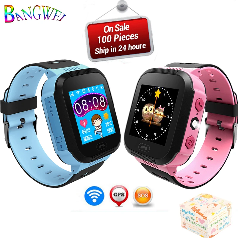 

BANGWEI 2018 Kid Smart Watch Child Baby SOS Call Location Finder Tracker Anti-lost Smart Watch Remote Monitor Children watch+Box