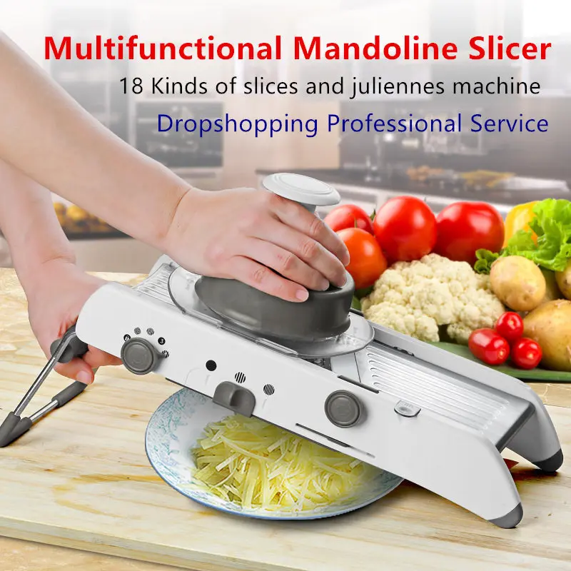 18 Types Use Mandoline Vegetable Slicer Cutter Stainless Steel Multifunctional Fruit Onion Potato Chopper Kitchen Gadgets | Дом и сад