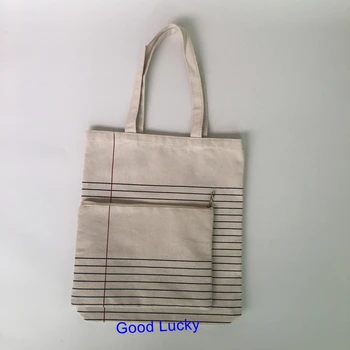 

10pcs/lot hot selling notebook canvas tote monogram back to school Teacher's gift notebook paper tote bag Teacher appreciation