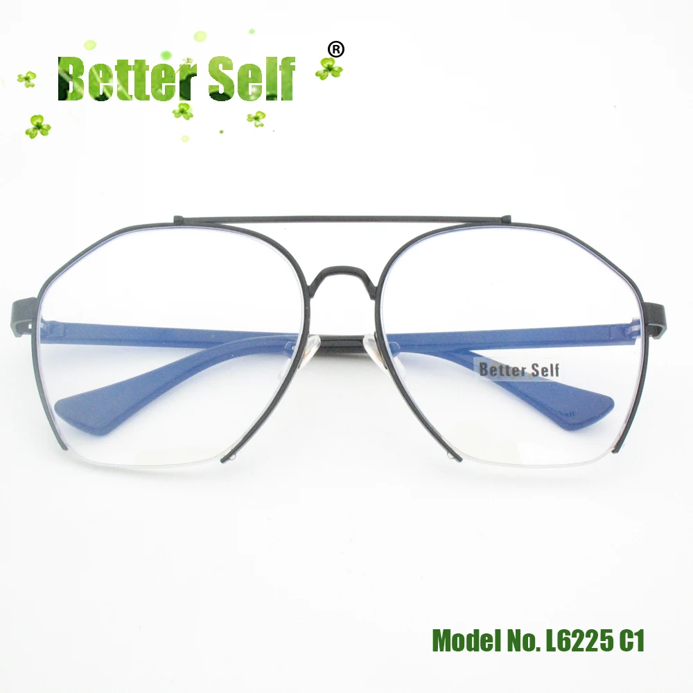 

Better Self L6225 Irregular Eyeglasses Frames Large Trimming Spectacles Korea Optical Eyewear Myopia Metal Vintage Eye Glasses