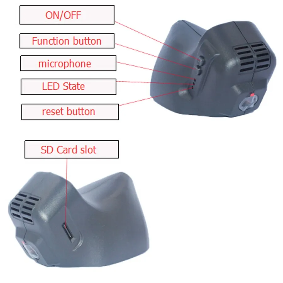 special hidden car DVR with wifi support android/ios/app/mobilephone for porsche car