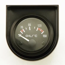 Измеритель температуры масла 50-150C Белый светодиодный свет " 52 мм Универсальный Автомобильный Черный аналоговый