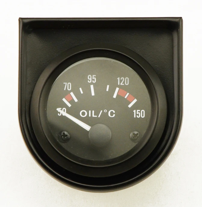 

Oil Temp Gauge Meter 50-150C White LED Light 2" 52mm Universal Car Black Analog