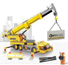 2015 Kids Construction Toys City Crane Plastic Model Kits Eductional Building Blocks Compatible With Lego DIY