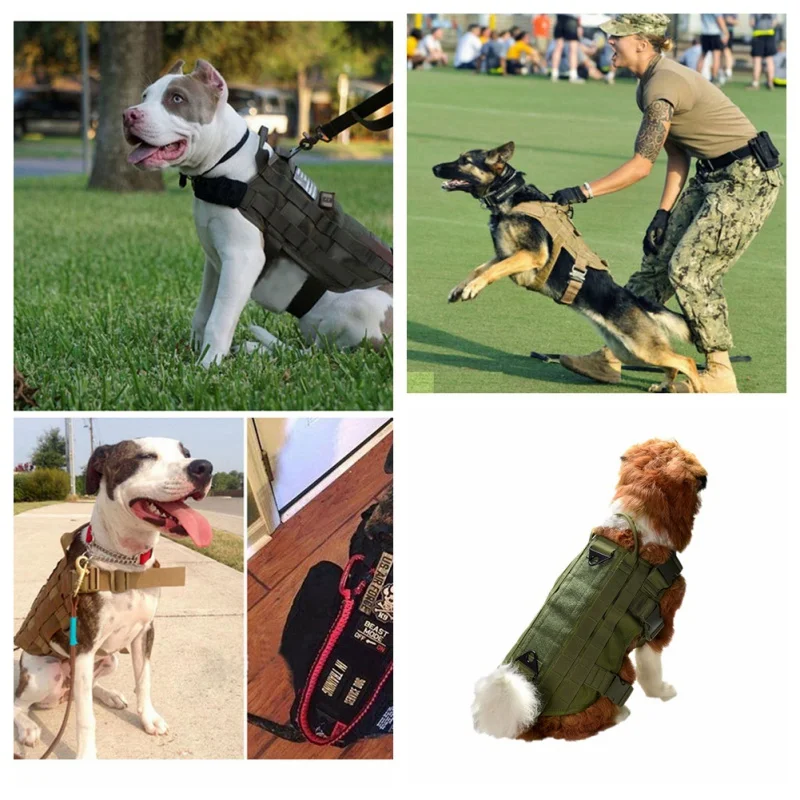 

Outdoor Military Hunting Dog Clothes Tactical Training Dog 600 Nylon Vest Packs Coat Load Bearing Hunting Vests 4 Color S-XL
