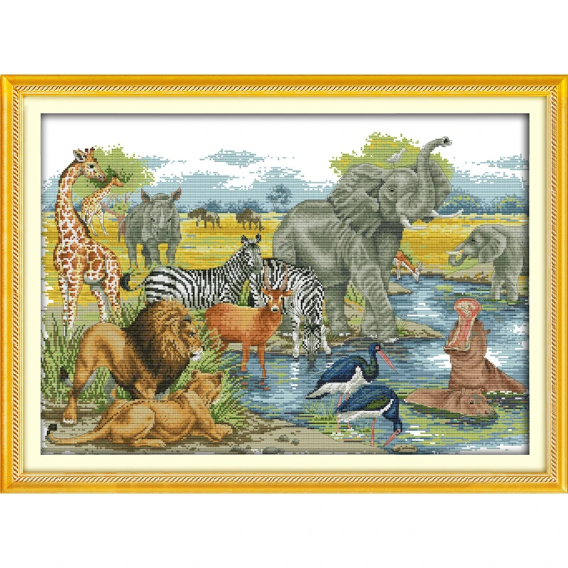 

Everlasting love Christmas Animal World Chinese cross stitch kits Ecological cotton stamped 11CT 14CT New store sales promotion