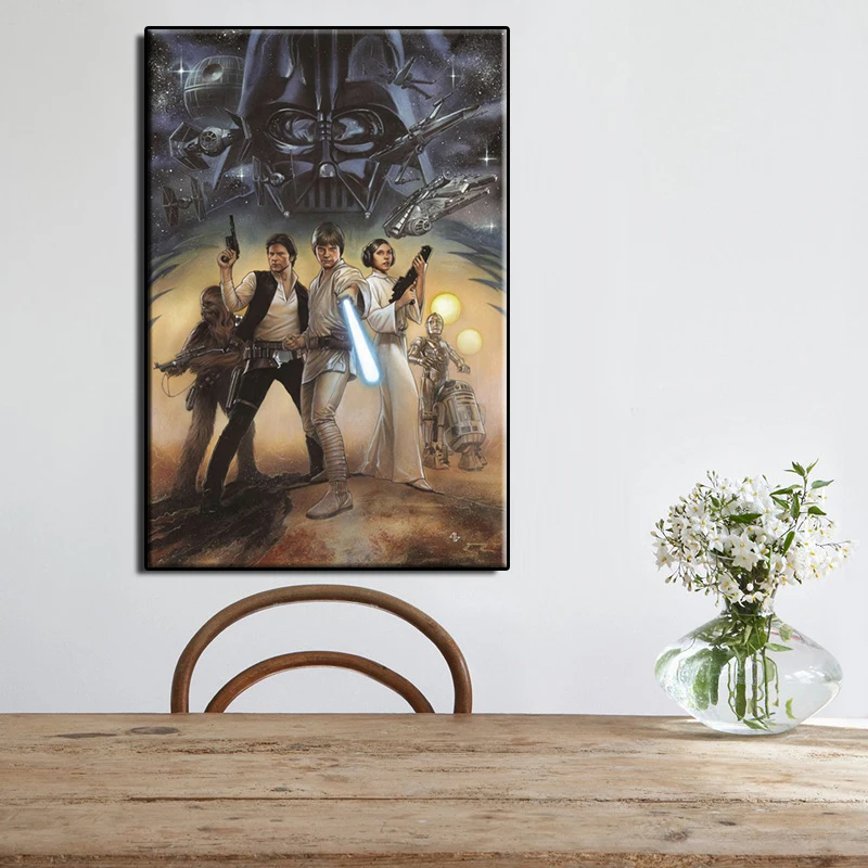 Star Wars фильм постер Современной Поп-элементы стены HD холст полиграфии жикле