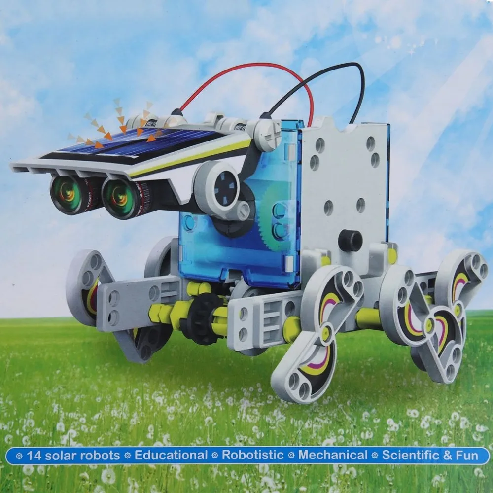 

13 In 1 Solar Powered Plastic DIY Model Robot Boat Ship Educational Toy Kit Kids Children Great Xmas Gift