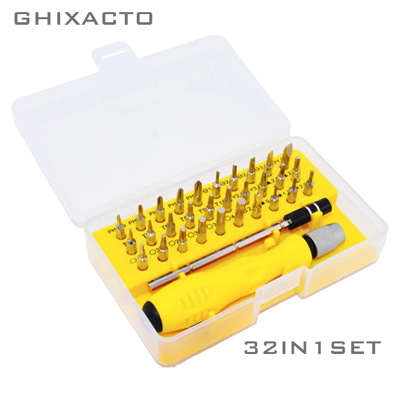 GHIXACTO 32 in 1 Precision Screwdriver Set Mini Magnetic Screwdriver Set Phone Mobile iPad Camera Maintenance Tool Torx