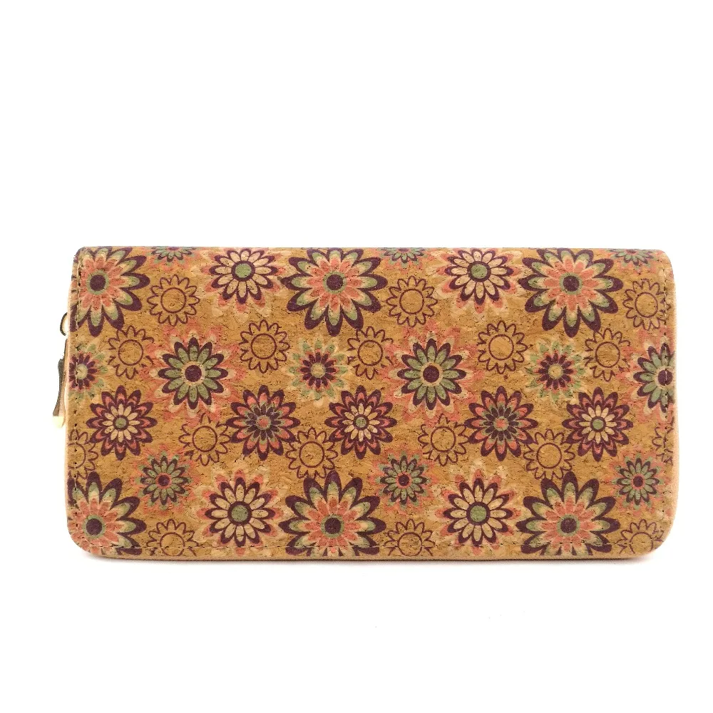 cork wallet flower pattern 1