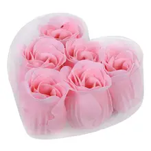 6 шт. декоративный светильник, розовый, ароматный бутон розы, лепестковое мыло для свадьбы