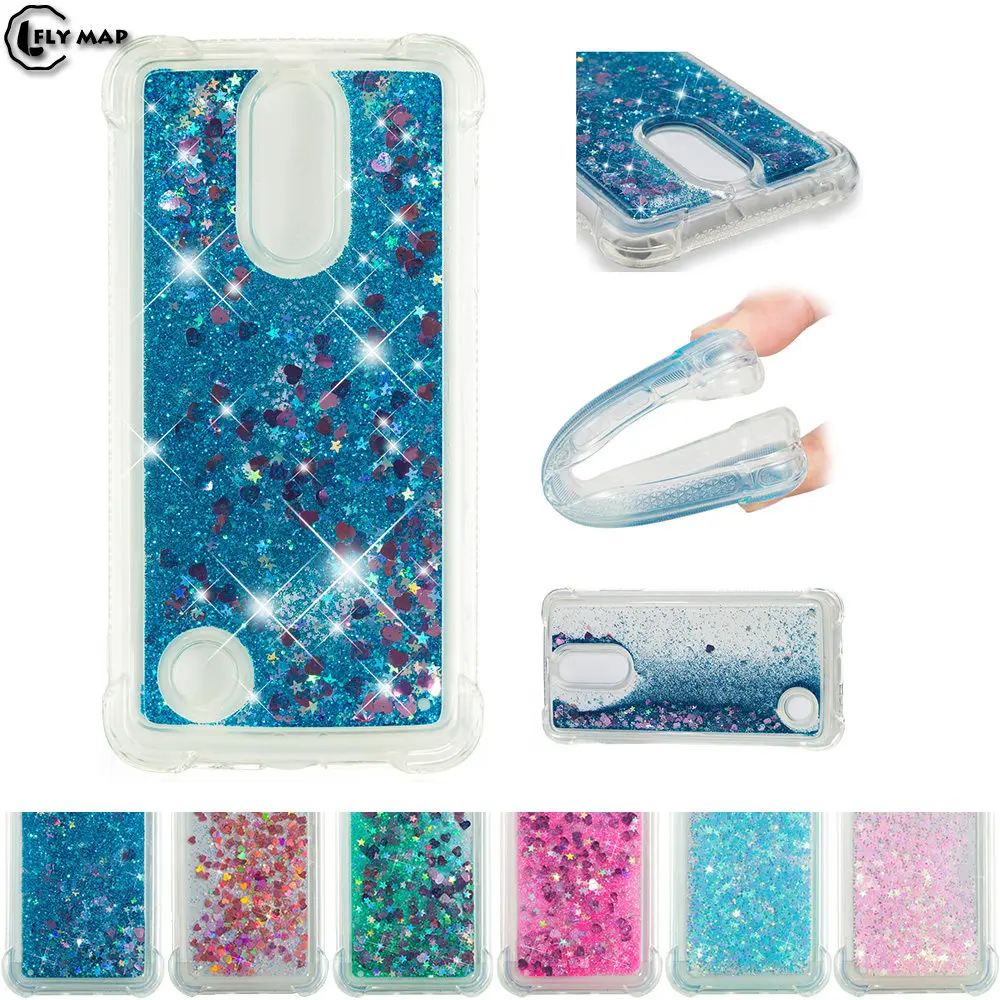 Glitter Stars Cover for LG K10 2017 M250 M250Y M250DS LGM250 LG-M250 K 10 Dynamic Liquid Quicksand Soft TPU Back Case |