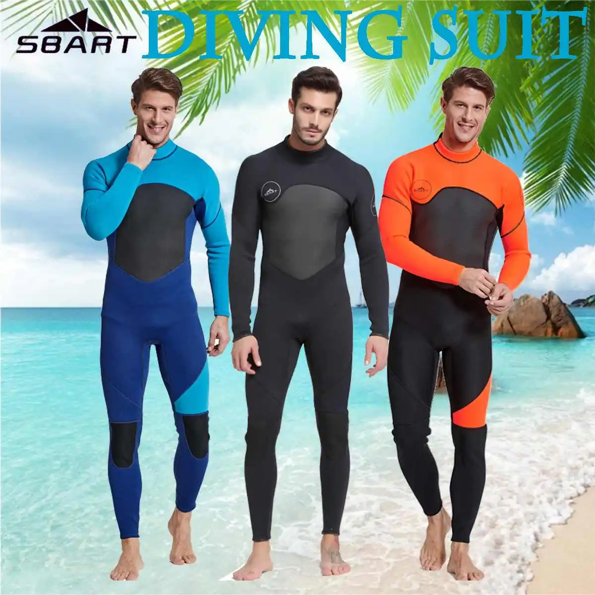 

3MM Neoprene Wetsuit Men Keep Warm Swimming Scuba Diving Bathing Suit Long Sleeve Triathlon Wetsuit for Surf Snorkeling