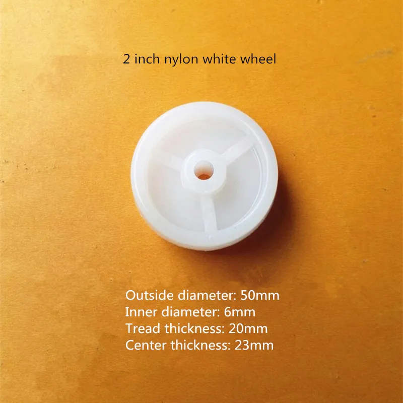 

Free shipping 2 inch White Nylon single wheel diameter 50mm wheel universal parts, light wear-resistant wheel, furniture casters