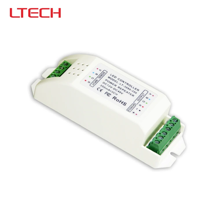 

LT-3090-350 Led CC Power Repeater(amplifier),DC12-48V input;CC 350mA*3CHoutput for rgb led Lamp