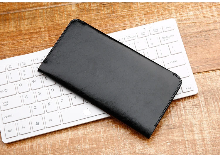 For iPhone XR Top Microfiber Leather Sleeve Pouch Bag